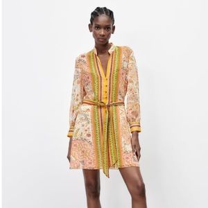 Zara printed shirt dress